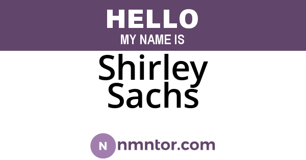 Shirley Sachs