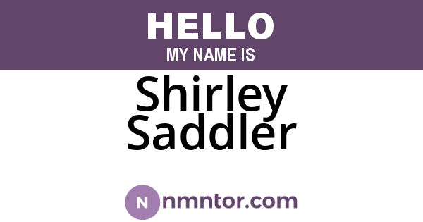 Shirley Saddler