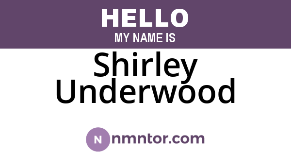 Shirley Underwood