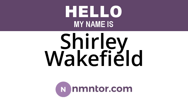 Shirley Wakefield