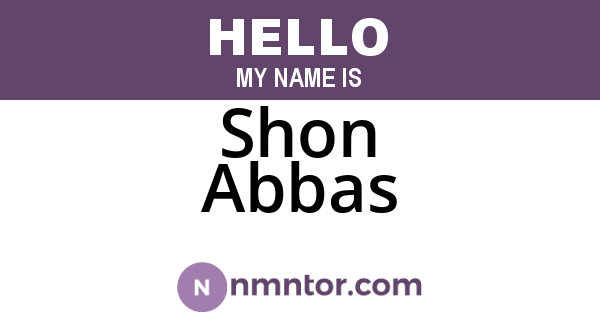 Shon Abbas