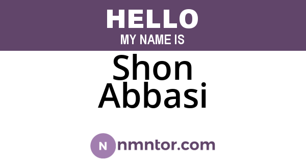 Shon Abbasi