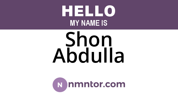 Shon Abdulla