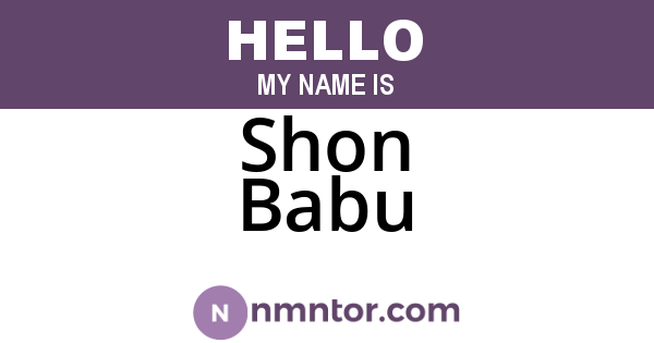 Shon Babu