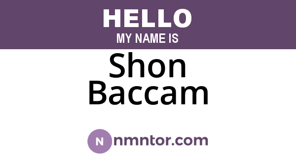 Shon Baccam