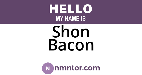 Shon Bacon