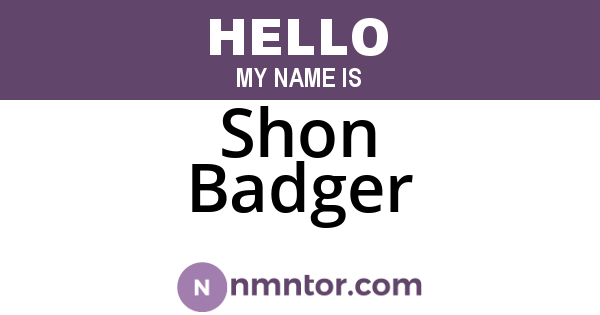 Shon Badger