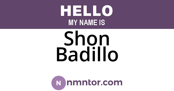 Shon Badillo