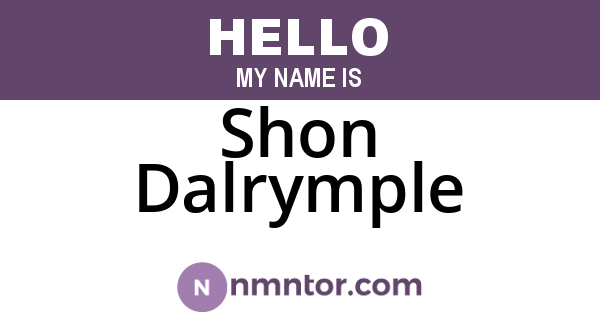 Shon Dalrymple