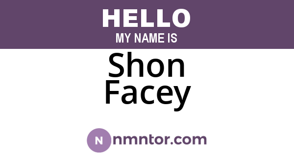 Shon Facey