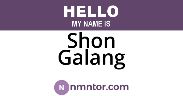 Shon Galang