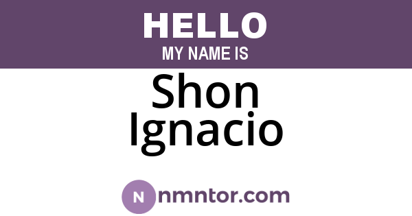 Shon Ignacio