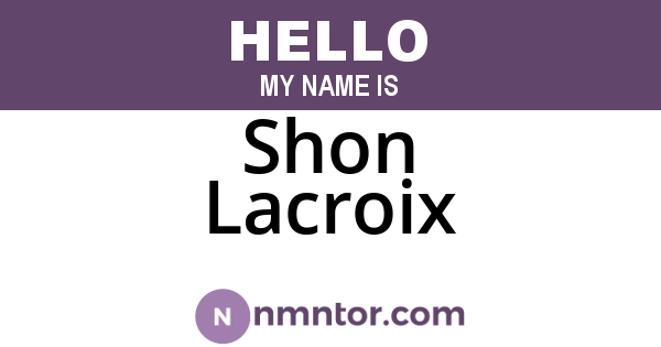 Shon Lacroix