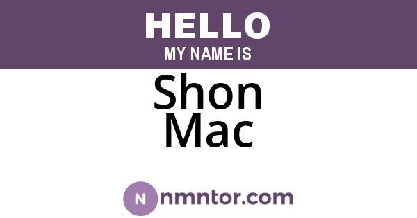 Shon Mac