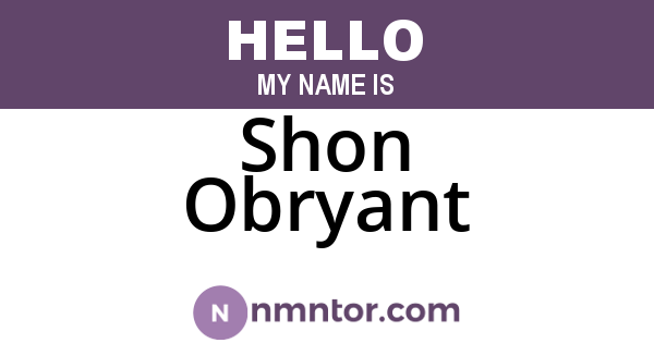 Shon Obryant