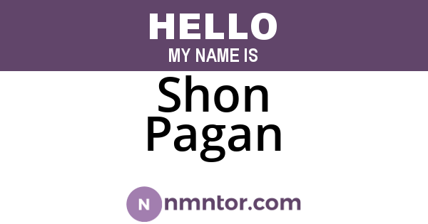 Shon Pagan