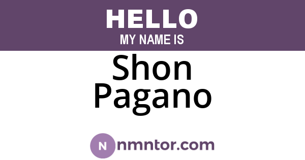 Shon Pagano