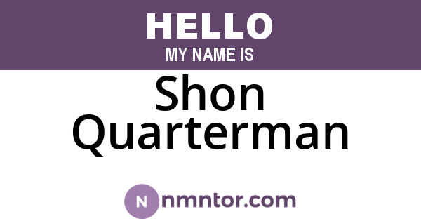 Shon Quarterman