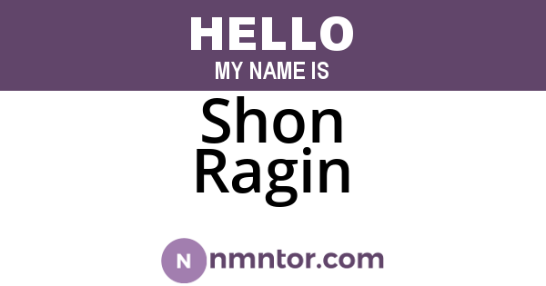 Shon Ragin