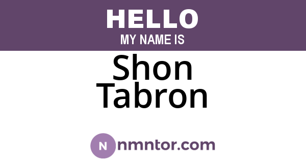 Shon Tabron