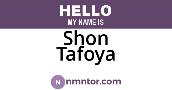 Shon Tafoya