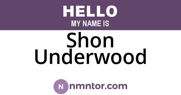 Shon Underwood
