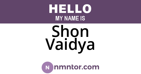 Shon Vaidya
