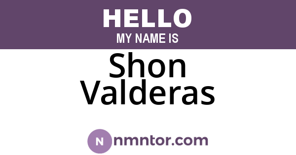 Shon Valderas