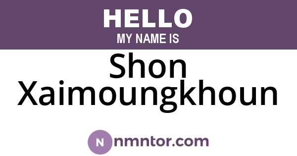 Shon Xaimoungkhoun