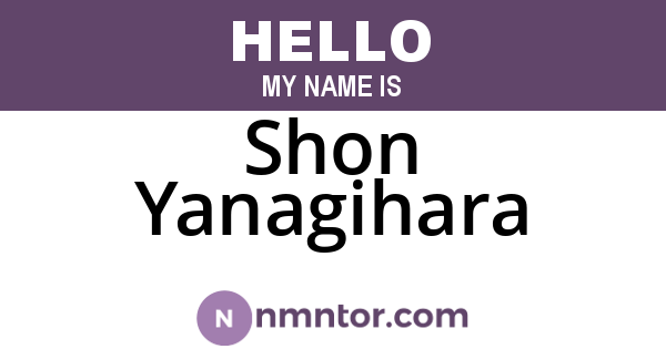 Shon Yanagihara