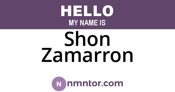 Shon Zamarron