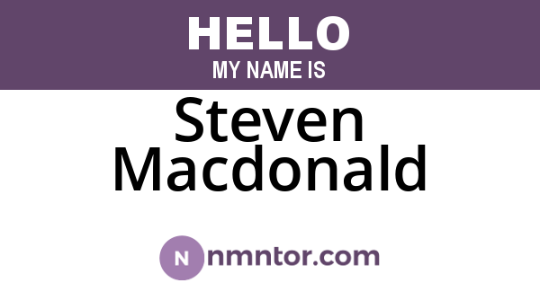 Steven Macdonald