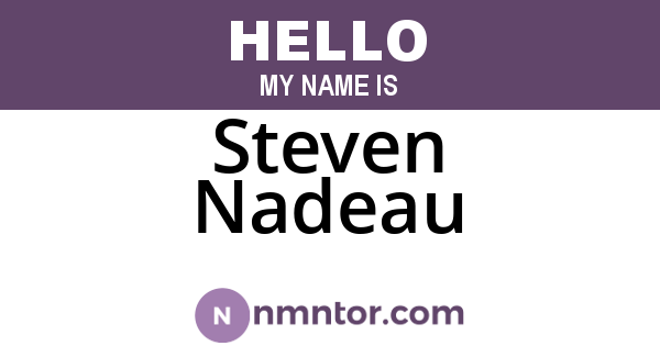 Steven Nadeau