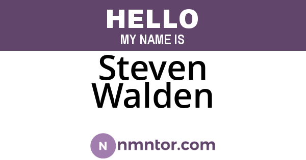 Steven Walden