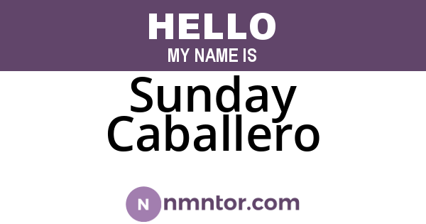 Sunday Caballero