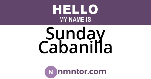 Sunday Cabanilla