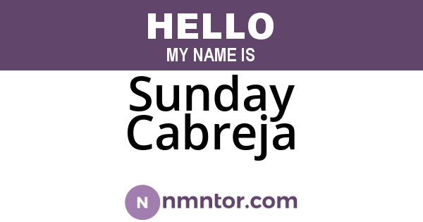 Sunday Cabreja