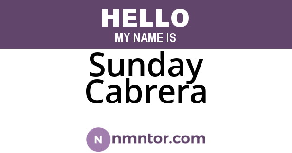Sunday Cabrera