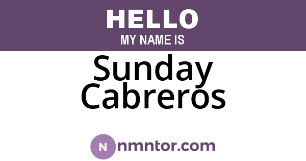 Sunday Cabreros