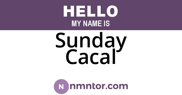 Sunday Cacal