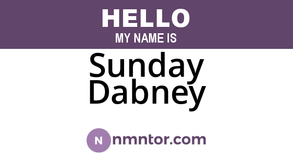 Sunday Dabney