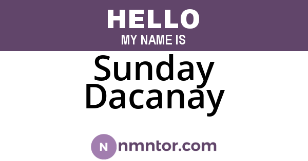 Sunday Dacanay