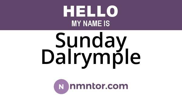 Sunday Dalrymple