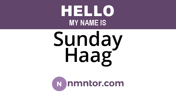 Sunday Haag
