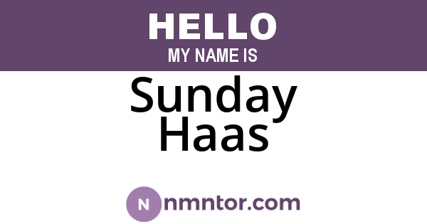 Sunday Haas