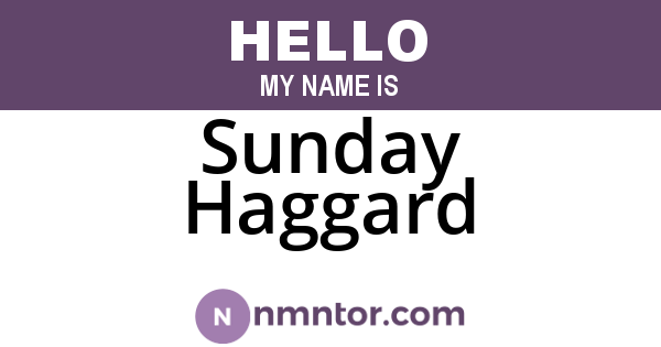 Sunday Haggard