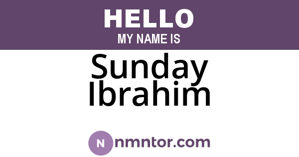 Sunday Ibrahim