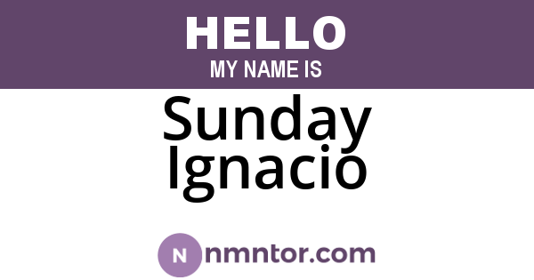 Sunday Ignacio