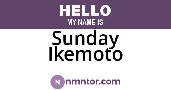 Sunday Ikemoto