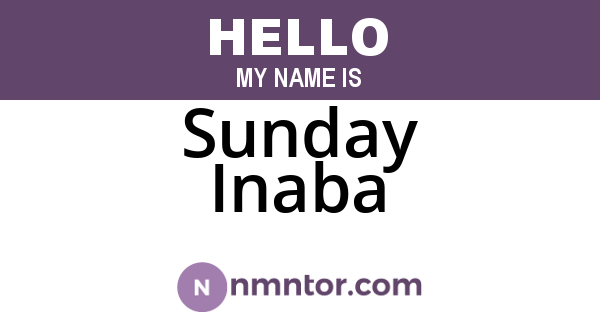 Sunday Inaba